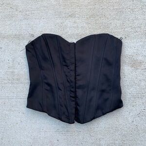 Zara Corset Black Silk Chic